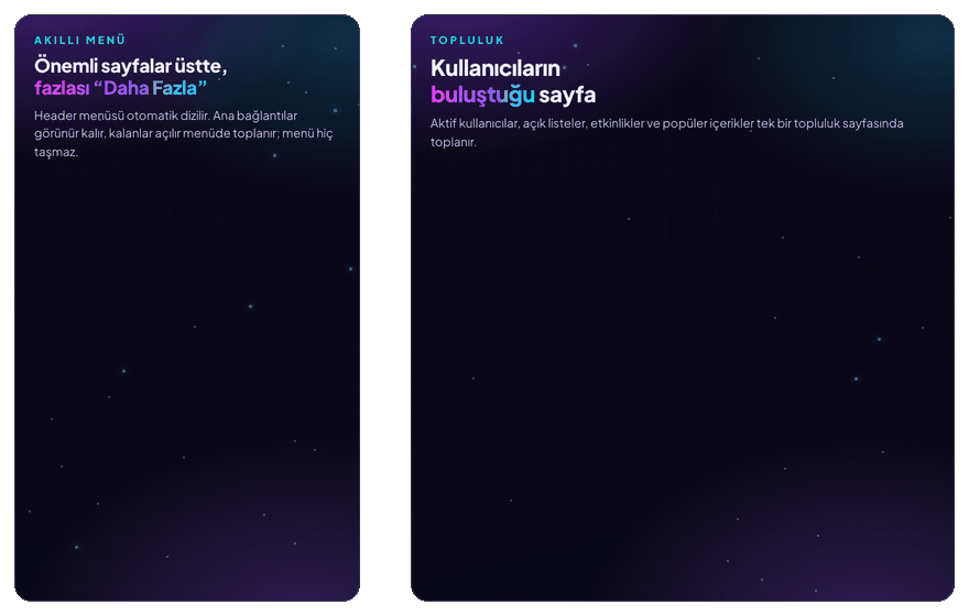 Menü ve Topluluk